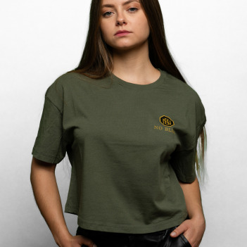 Crop Top Oversize Vert Militaire NO BLESS